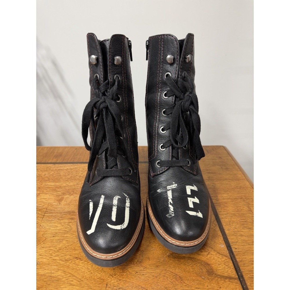 Limited Edition Naturalizer W/ The Outrage Women's Callie 8 Black Leather Boots - Picture 7 of 7